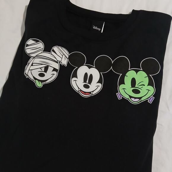 DISNEY Large MICKEY MOUSE HALLOWEEN Black Long-Sleeved Lightweight sweatshirt - Picture 4 of 9